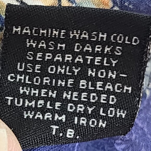 Pierre Cardin Vtg Blue Tropical Surfer Beach Scene ButtonUp Cotton Shirt Size XL - Picture 16 of 16